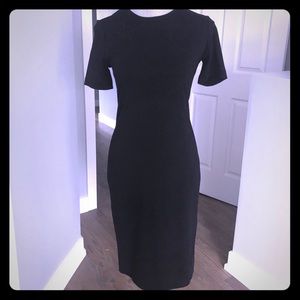 H&M black midi stretch dress